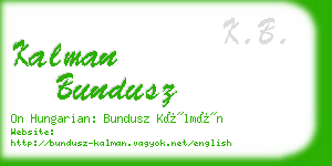 kalman bundusz business card